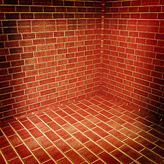 Image showing corner of brick . 3D illustration. Vintage style.