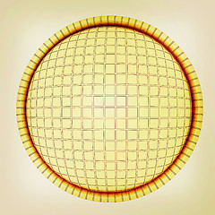 Image showing Gold Ball 3d render . 3D illustration. Vintage style.