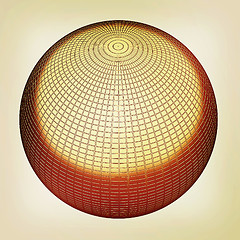 Image showing Gold Ball 3d render . 3D illustration. Vintage style.