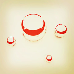 Image showing Chrome Balls. 3D illustration. Vintage style.