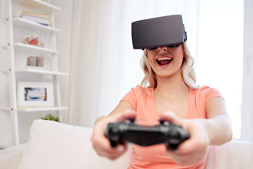 Image showing woman in virtual reality headset with controller