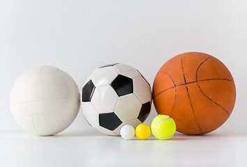 Image showing close up of different sports balls set