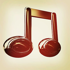 Image showing Music note. 3D illustration. Vintage style.