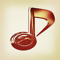 Image showing Music note. 3D illustration. Vintage style.