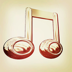 Image showing Music note. 3D illustration. Vintage style.