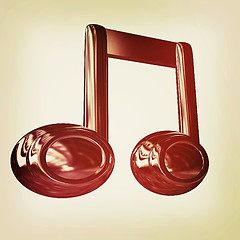 Image showing Music note. 3D illustration. Vintage style.