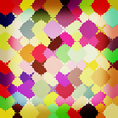 Image showing Many-colored puzzle pattern. 3D illustration. Vintage style.