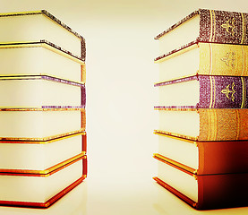 Image showing The stack of books. 3D illustration. Vintage style.