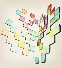 Image showing Square frame background - Design Concept . 3D illustration. Vint