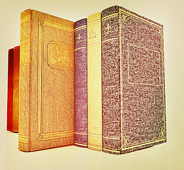 Image showing The stack of books. 3D illustration. Vintage style.