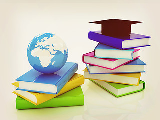 Image showing Global Education. 3D illustration. Vintage style.