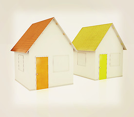 Image showing Houses. 3D illustration. Vintage style.