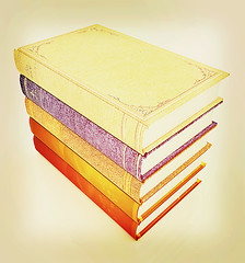 Image showing The stack of books . 3D illustration. Vintage style.