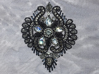 Image showing detailed ornament fashion embroidery with rhinestones