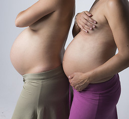 Image showing Pregnant Women holding her hands on beautiful belly