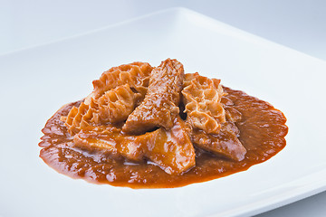 Image showing spanish cuisine callos beef tripes with sauce