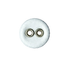 Image showing round button with two holes made of fabric