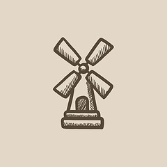 Image showing Windmill sketch icon.