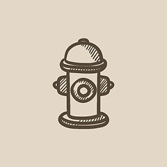 Image showing Fire hydrant  sketch icon.