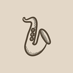 Image showing Saxophone sketch icon.