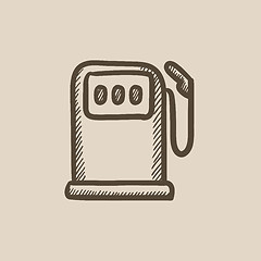 Image showing Gas station sketch icon.
