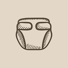 Image showing Baby diaper sketch icon.