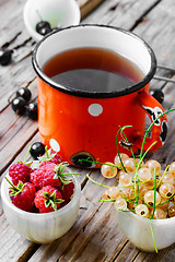 Image showing Tea and berries