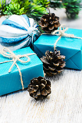 Image showing Christmas gifts and decorations