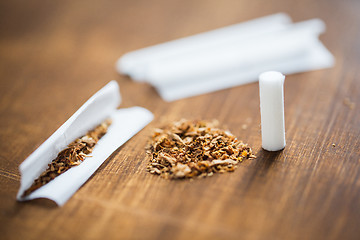 Image showing close up of marijuana or tobacco cigarette paper