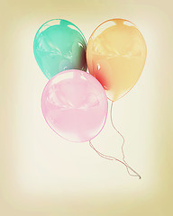 Image showing 3d colorful balloons . 3D illustration. Vintage style.
