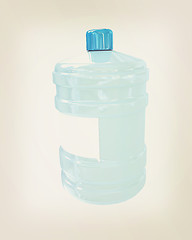 Image showing Bottle with clean blue water . 3D illustration. Vintage style.