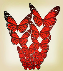 Image showing Butterflies. 3D illustration. Vintage style.