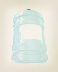 Image showing Bottle with clean blue water . 3D illustration. Vintage style.