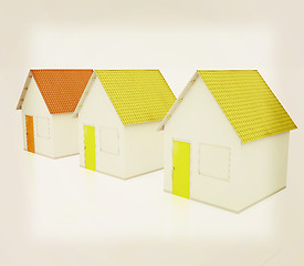 Image showing Houses. 3D illustration. Vintage style.