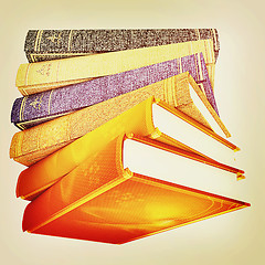 Image showing The stack of books. 3D illustration. Vintage style.