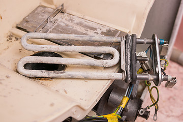 Image showing Scale on the heating element of the washing machine