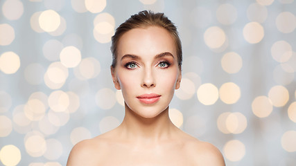 Image showing beautiful young woman face over white background