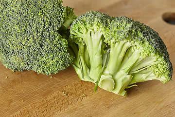 Image showing natural pieces of green healthy broccoli just steamed