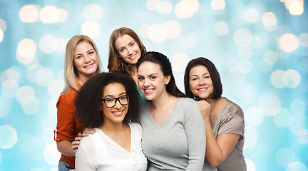 Image showing group of happy different women in casual clothes