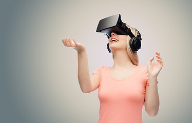 Image showing woman in virtual reality headset or 3d glasses