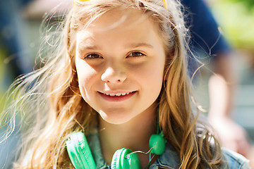 Image showing happy teenage girl with headphones