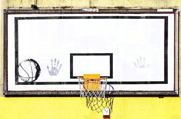 Image showing basketball hoop on the wall