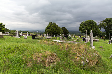 Image showing old celtic cemetery graveyard in ireland