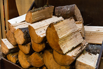 Image showing close up of firewood pile