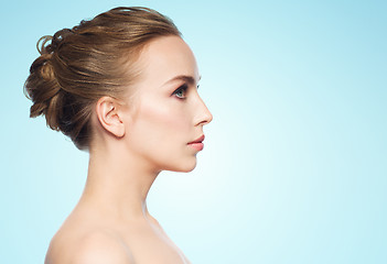 Image showing beautiful young woman face over white background