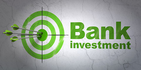 Image showing Banking concept: target and Bank Investment on wall background