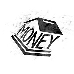 Image showing Money concept: Money Box on Digital background