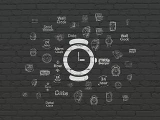 Image showing Time concept: Watch on wall background