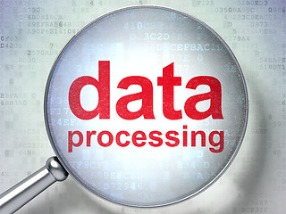 Image showing Data concept: Data Processing with optical glass