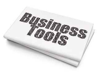 Image showing Finance concept: Business Tools on Blank Newspaper background